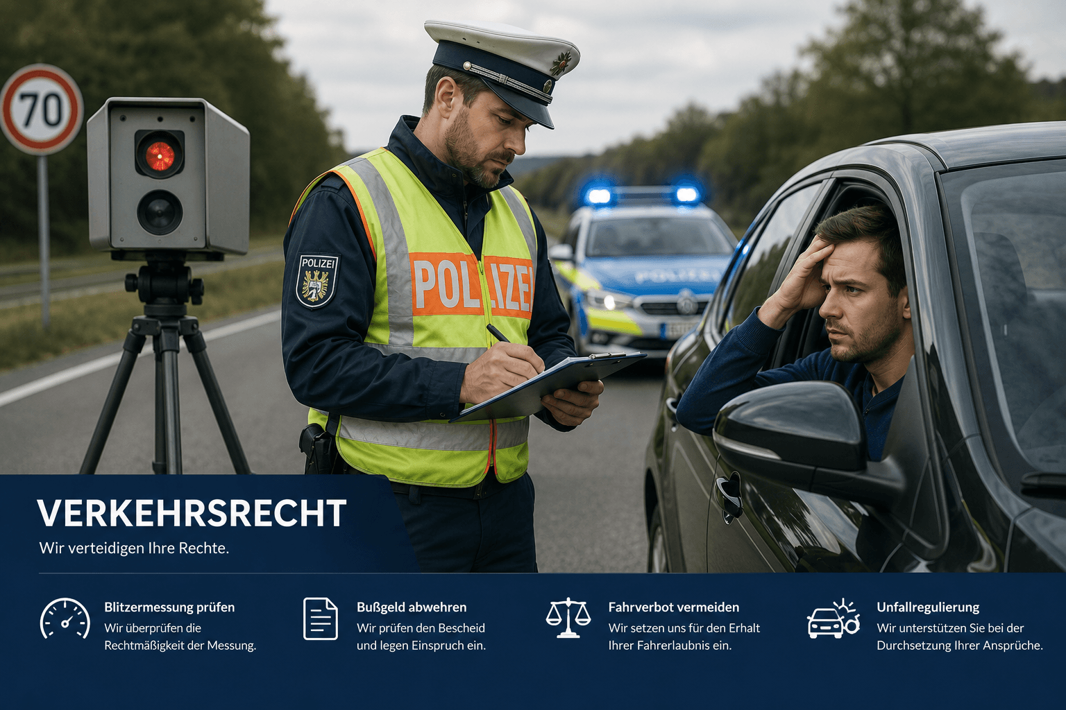Verkehrskontrolle – Polizei und Fahrer